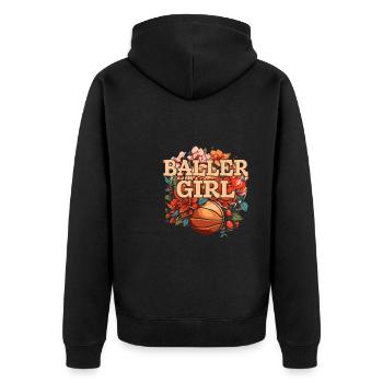 Basket-ball Fille Baller Fille - Veste à capuche bio Premium Unisexe - noir - Dos - Nico (187cm)