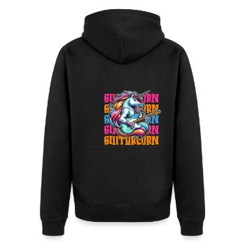Guitare électrique Guitare électrique Licorne Guitarcorn - Veste à capuche bio Premium Unisexe - noir - Dos - Nico (187cm)