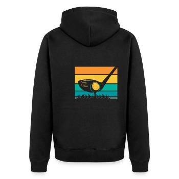 Golf Golfer Golfen - Unisex Premium Bio Zip Hoodie - Schwarz - Hinten - Nico (187cm)