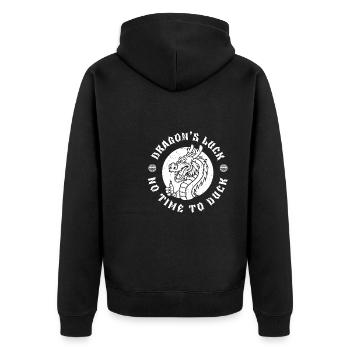 Jahr Des Drachen 2024 - Unisex Premium Bio Zip Hoodie - Schwarz - Hinten - Nico (187cm)