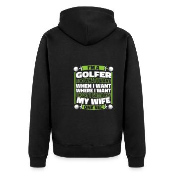 Golf Golfer Golfen - Unisex Premium Bio Zip Hoodie - Schwarz - Hinten - Nico (187cm)