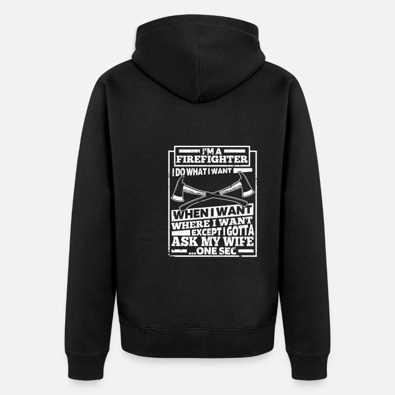 Pompier - Veste à capuche bio Premium Unisexe - noir