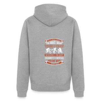 Bmx Bmx Biker - Unisex Premium Bio Zip Hoodie - Grau meliert - Hinten - Nico (187cm)