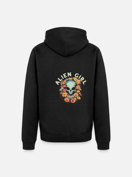 Alien Außerirdischer Alien Girl - Unisex Premium Organic Zip Hoodie - black