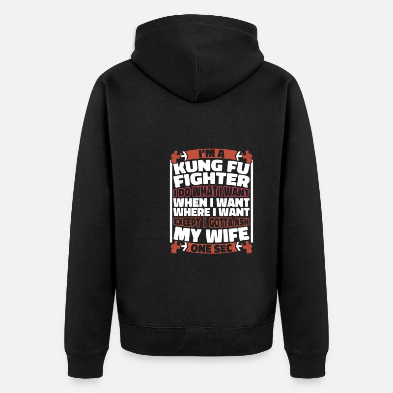Kung Fu - Unisex Premium Bio Zip Hoodie - Schwarz