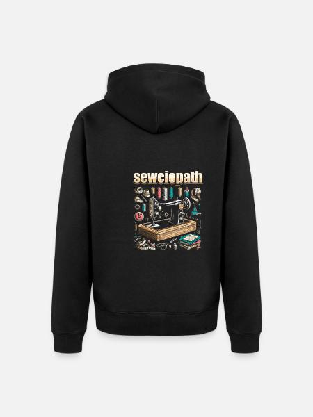 Machine à coudre Sewciopath - Veste à capuche bio Premium Unisexe - noir