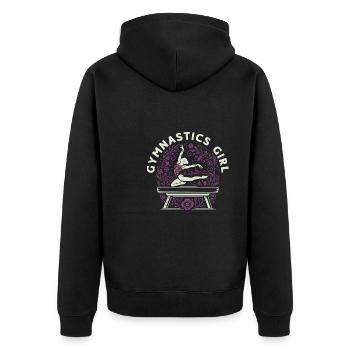 Rsg Turnen Sportgymnastik Gymnastics Girl - Unisex Premium Bio Zip Hoodie - Schwarz - Hinten - Nico (187cm)
