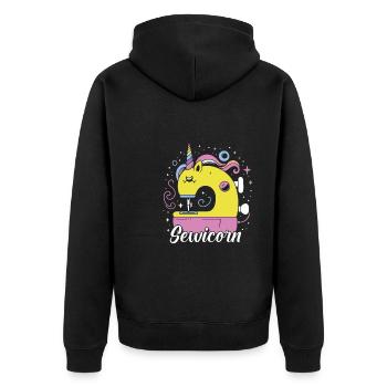 Machine à coudre Machine à coudre - Veste à capuche bio Premium Unisexe - noir - Dos - Nico (187cm)