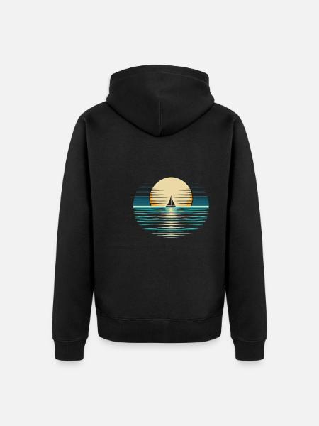 Sailing, Sailing, Sailboat - Unisex Premium Organic Zip Hoodie - black