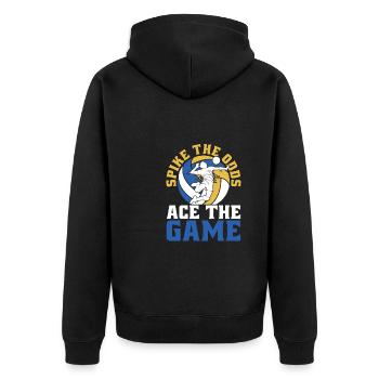 Volleyball Volleyball Ace Card - Unisex Premium Organic Zip Hoodie - black - Back - Nico (187cm)