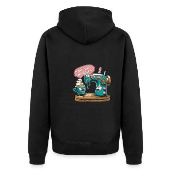 Machine à coudre caféine café à coudre - Veste à capuche bio Premium Unisexe - noir - Dos - Nico (187cm)