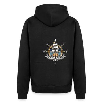 Sailing Sailboat Sailboat Nautical - Unisex Premium Organic Zip Hoodie - black - Back - Nico (187cm)