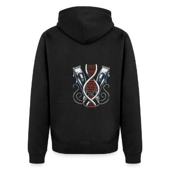 Barber Barbershop C’est dans mon ADN - Veste à capuche bio Premium Unisexe - noir - Dos - Nico (187cm)