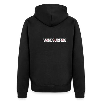 Windsurfen Windsurfer Ekg Heartbeat - Unisex Premium Bio Zip Hoodie - Schwarz - Hinten - Nico (187cm)