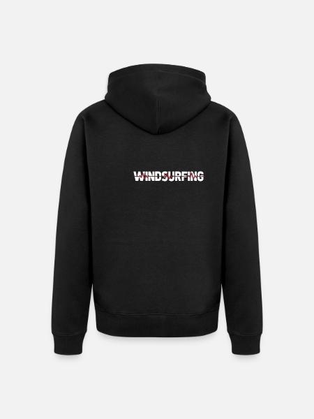 Windsurfing Windsurfer Ekg Heartbeat - Unisex Premium Organic Zip Hoodie - black