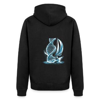 Voilier Voilier C’est dans mon ADN - Veste à capuche bio Premium Unisexe - noir - Dos - Nico (187cm)
