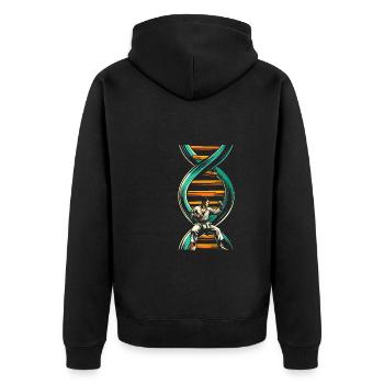Karate Its In My Dna - Unisex Premium Bio Zip Hoodie - Schwarz - Hinten - Nico (187cm)