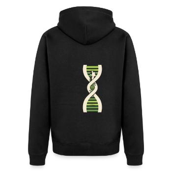 Randonnée Vagabond C’est dans mon ADN - Veste à capuche bio Premium Unisexe - noir - Dos - Nico (187cm)