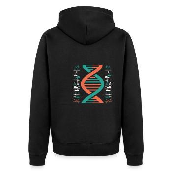Xc Runner Cross Country Running Its In My DNA - Unisex Premium Organic Zip Hoodie - black - Back - Nico (187cm)