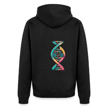 Bmx Bmx Biker Its In My Dna - Unisex Premium Organic Zip Hoodie - black - Back - Nico (187cm)