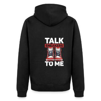 Sneakers - Unisex Premium Organic Zip Hoodie - black - Back - Nico (187cm)