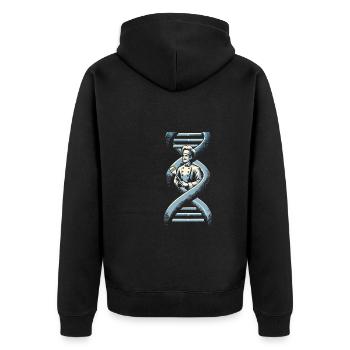 Chef Cuisiner C’est dans mon ADN - Veste à capuche bio Premium Unisexe - noir - Dos - Nico (187cm)