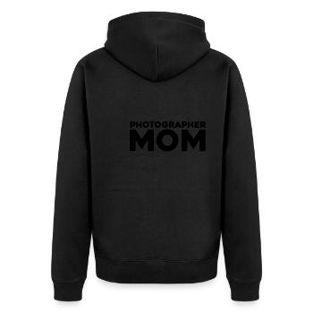 Fotograf Fotografie Kamera Mama Mutter - Unisex Premium Bio Zip Hoodie - Schwarz - Hinten - Nico (187cm)