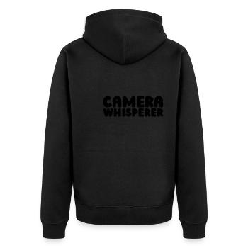 Fotograf Fotografie Kamera - Unisex Premium Bio Zip Hoodie - Schwarz - Hinten - Nico (187cm)