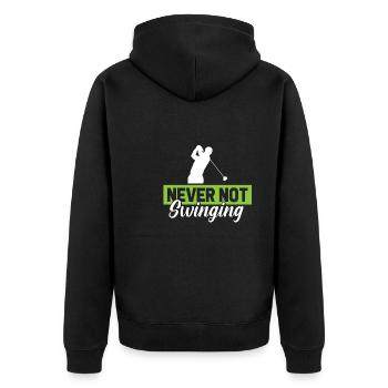 Golf Golfer Golfen - Unisex Premium Bio Zip Hoodie - Schwarz - Hinten - Nico (187cm)