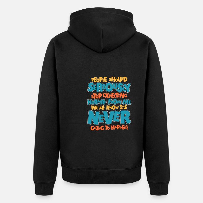 Schwarzer Humor - Unisex Premium Bio Zip Hoodie - Schwarz