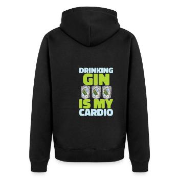 Gin Funny Cardio Citation - Veste à capuche bio Premium Unisexe - noir - Dos - Nico (187cm)