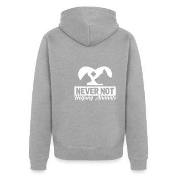 Veterinarian Veterinary - Unisex Premium Organic Zip Hoodie - heather grey - Back - Nico (187cm)