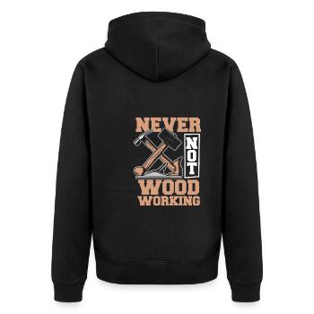 Zimmermann Tischler Schreiner - Unisex Premium Bio Zip Hoodie - Schwarz - Hinten - Nico (187cm)