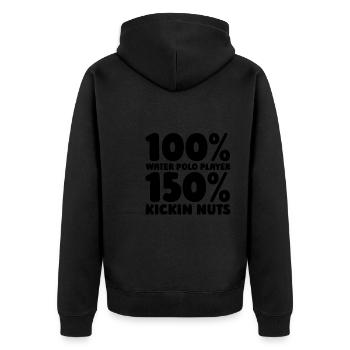 Wasserball Wasserballer - Unisex Premium Bio Zip Hoodie - Schwarz - Hinten - Nico (187cm)