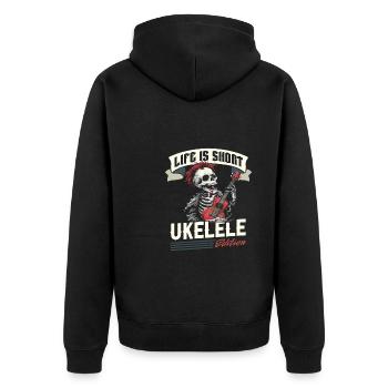 Ukulélé - Veste à capuche bio Premium Unisexe - noir - Dos - Nico (187cm)