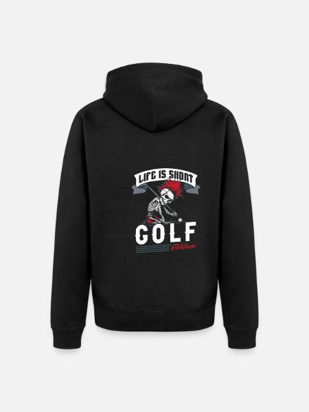 Golf Golfer Golfen - Unisex Premium Bio Zip Hoodie - Schwarz