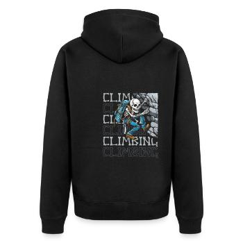 Klettern Kletterer - Unisex Premium Bio Zip Hoodie - Schwarz - Hinten - Nico (187cm)