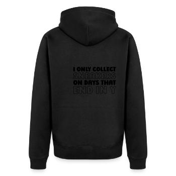 Sneakers - Unisex Premium Organic Zip Hoodie - black - Back - Nico (187cm)