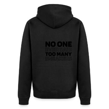 Sneakers - Unisex Premium Organic Zip Hoodie - black - Back - Nico (187cm)