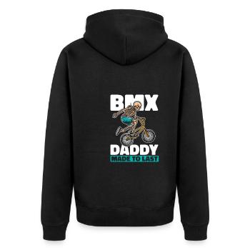 Bmx Bmx Biker Skeleton Fathers Day Dad - Unisex Premium Organic Zip Hoodie - black - Back - Nico (187cm)