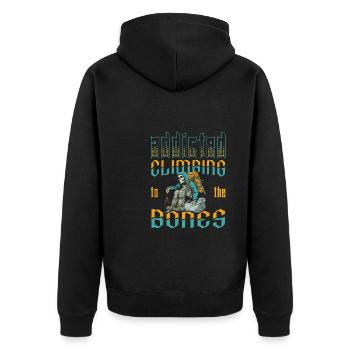 Klettern Kletterer - Unisex Premium Bio Zip Hoodie - Schwarz - Hinten - Nico (187cm)