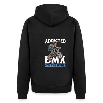 Bmx Bmx Biker Skelett - Unisex Premium Bio Zip Hoodie - Schwarz - Hinten - Nico (187cm)
