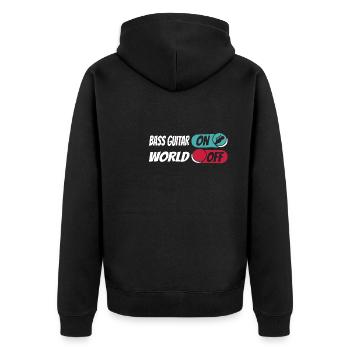 Bassist Bass Gitarre Basser - Unisex Premium Bio Zip Hoodie - Schwarz - Hinten - Nico (187cm)