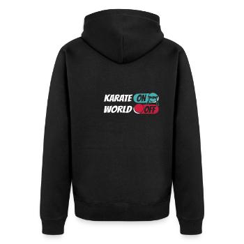 Karaté Karaté sur World Off - Veste à capuche bio Premium Unisexe - noir - Dos - Nico (187cm)