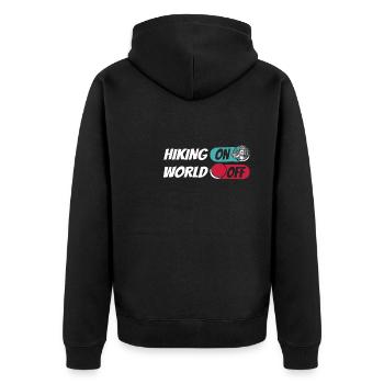 Wandern Wanderer Randonnée sur World Off - Veste à capuche bio Premium Unisexe - noir - Dos - Nico (187cm)