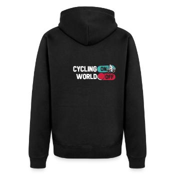 Rennrad Radsport Radsportler - Unisex Premium Bio Zip Hoodie - Schwarz - Hinten - Nico (187cm)