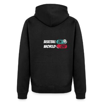 Basket-ball Basketballer Basket-ball sur World Off - Veste à capuche bio Premium Unisexe - noir - Dos - Nico (187cm)