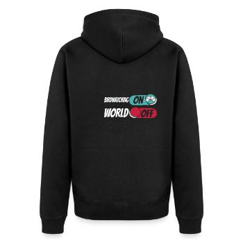 Vogelbeobachter Birdwatching On World Off - Unisex Premium Bio Zip Hoodie - Schwarz - Hinten - Nico (187cm)