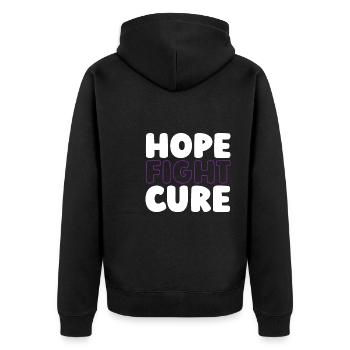 Alzheimer Hope Fight Cure Alzheimers - Unisex Premium Organic Zip Hoodie - black - Back - Nico (187cm)
