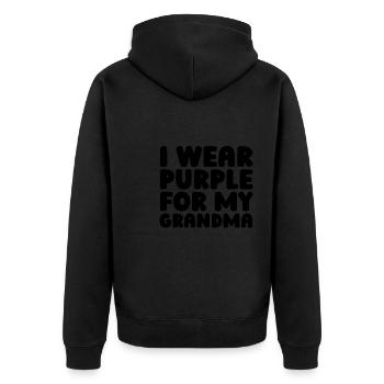 Alzheimer - Unisex Premium Bio Zip Hoodie - Schwarz - Hinten - Nico (187cm)